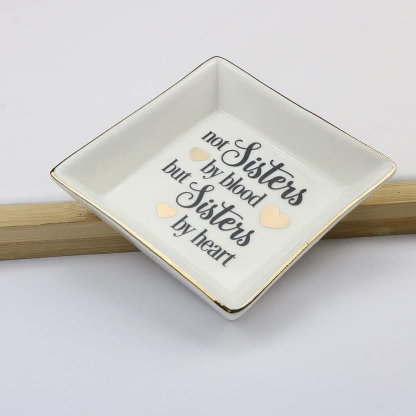JoycuFF Friend Gifts for Women Marble Ceramic Ring Dish Trinket Tray-Gifts for Best Friend Birthday Christmas