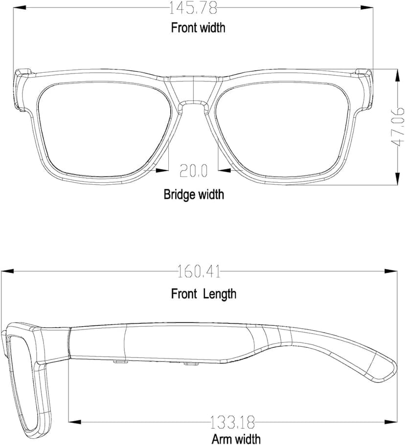OhO Smart Glasses,Safety Glasses with Bluetooth Speaker,Indoor/Outdoor UV Protection and Voice Control,Unisex(Blue Light Lens)