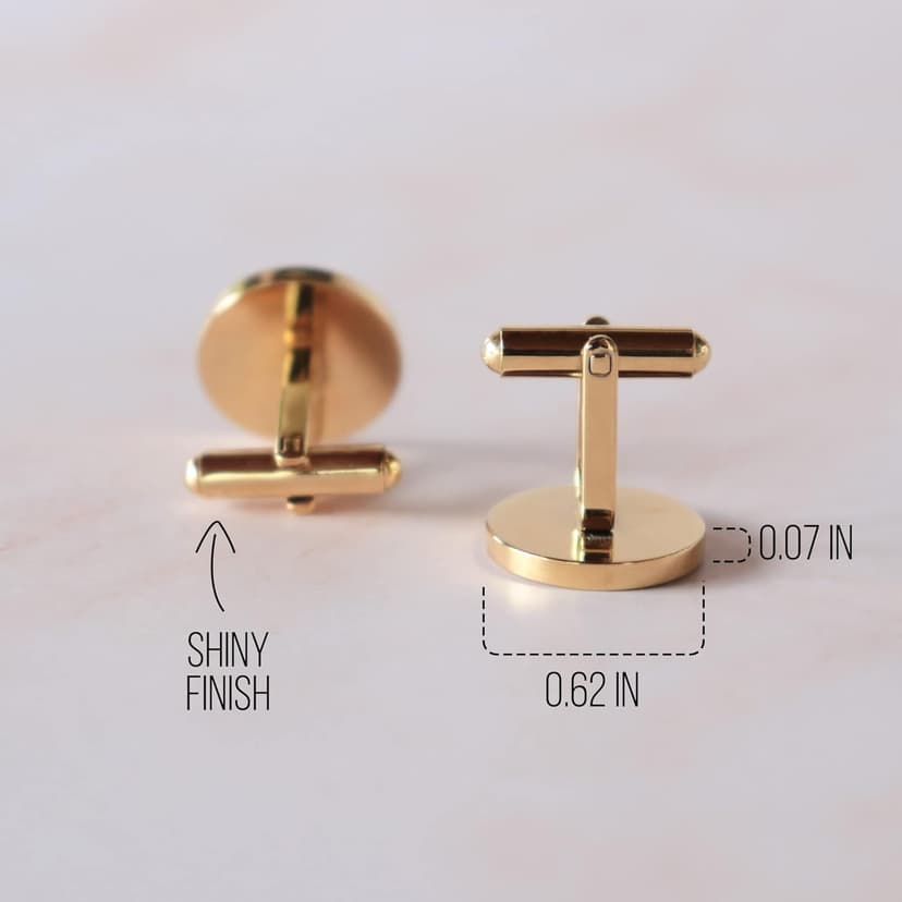 Custom engraved cufflinks for men, personalized wedding gift for groom, father of the bride & groom dad, best men, customized gold & silver cufflinks with dates, quotes or couples initials from bride