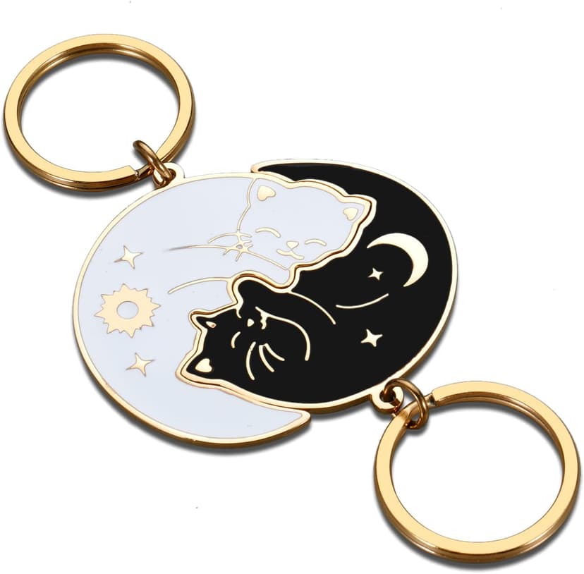 XPENMULBOJA Couple Gifts for Boyfriend Girlfriend Fathers Day Cat Dad Keychain Anniversary Matching Couple Stuff for Wife Husband Him Her Christmas Stocking Stuffer for Women Men Cat Lover