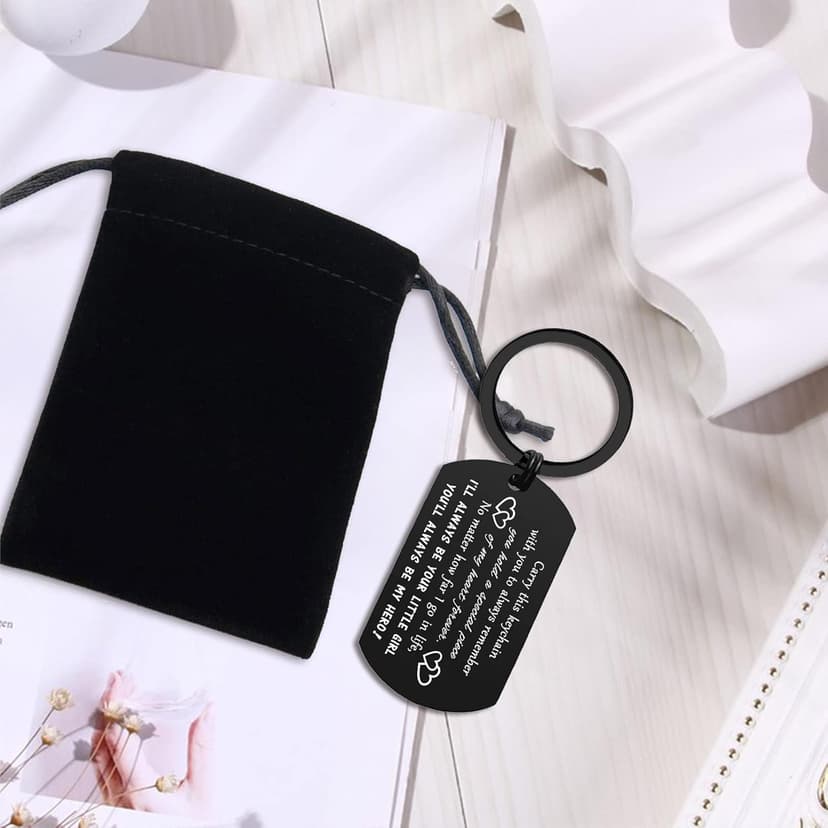 ENGZHI Drive Safe Dad Keychain - I Love You Gifts from Daughter Son, Daddy Birthday Gift Ideas Fathers Day Chirstmas for Men