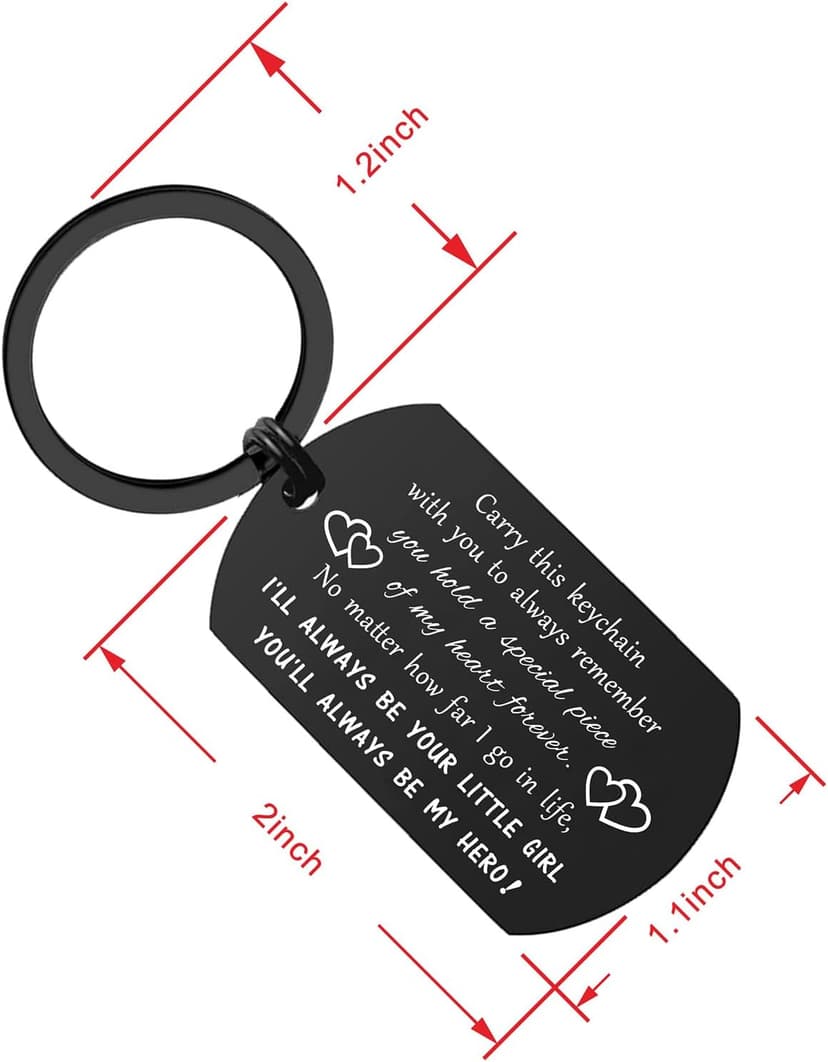 ENGZHI Drive Safe Dad Keychain - I Love You Gifts from Daughter Son, Daddy Birthday Gift Ideas Fathers Day Chirstmas for Men