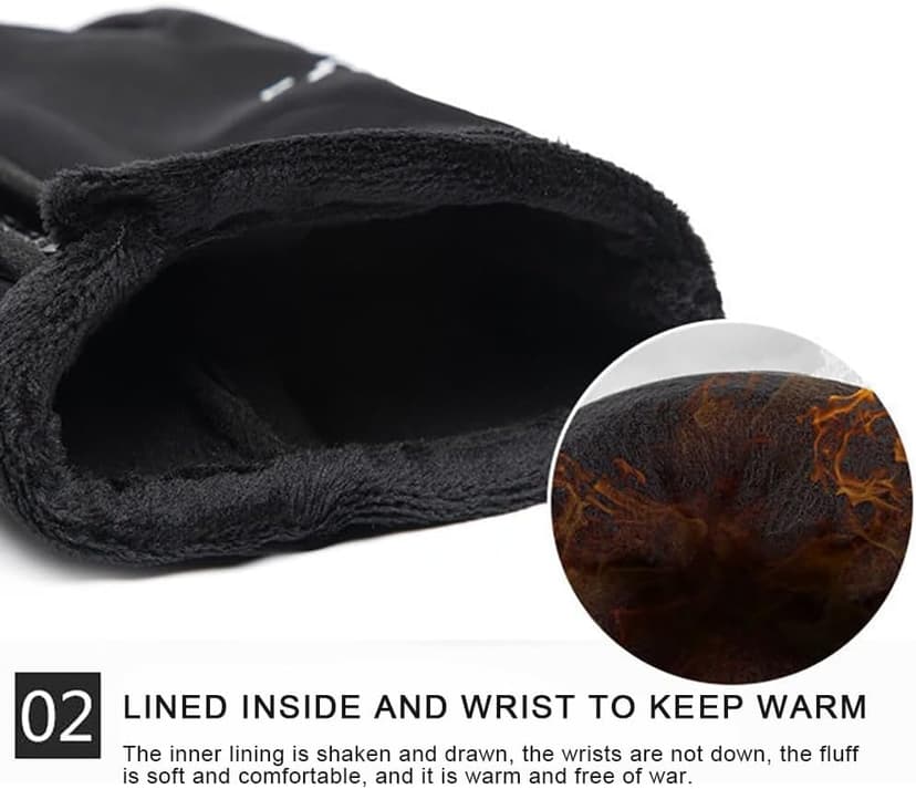 Softfree Winter Gloves with Touchscreen Fingers for Men, Waterproof Warm Glove Cold Weather Driving Gloves Anti-Slip Sports Gloves for Cycling Running Skiing Hiking Climbing