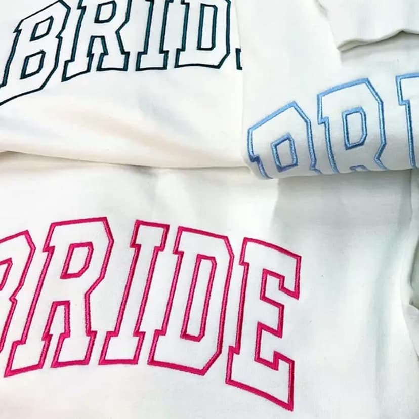 Personalized Embroidered Bride Sweatshirt, Custom Mrs. Last Name, Wedding Gifts For Bride, Bridal Shower, Bachelorette Party Gifts, Engagement Engaged Gift