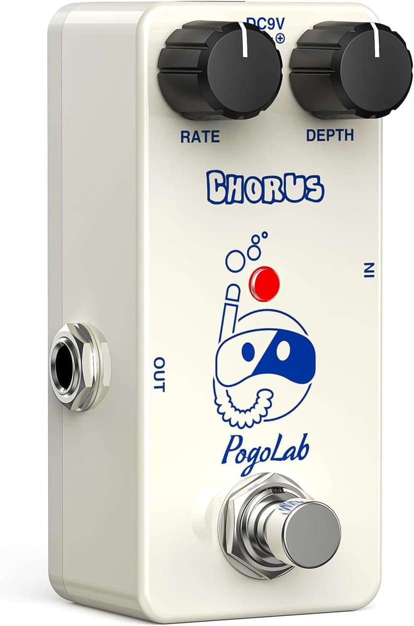 Pogolab Chorus Pedal, Chorus Guitar Pedal, Mini Analog Chorus Pedal, DC 9V, True Bypass for Electric Guitar