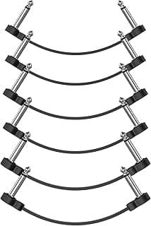 LuminologyPro 6 Pack Guitar Patch Cables, 5 Inch, 1/4" TS Right Angle Guitar Cable, Low Profile Design with Oxygen-Free Copper, Double Shielded for Pedalboard Effects, Maximize Pedal Board Space