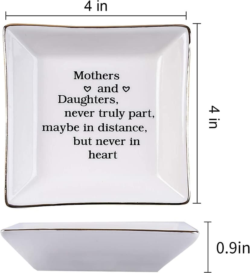 Ueerdand Gift for Mom from Daughter, Mother's Day, Christmas, Thanksgiving, Birthday Gift for Mother and Daughter Ceramic Ring Dish Decorative Jewelry Tray