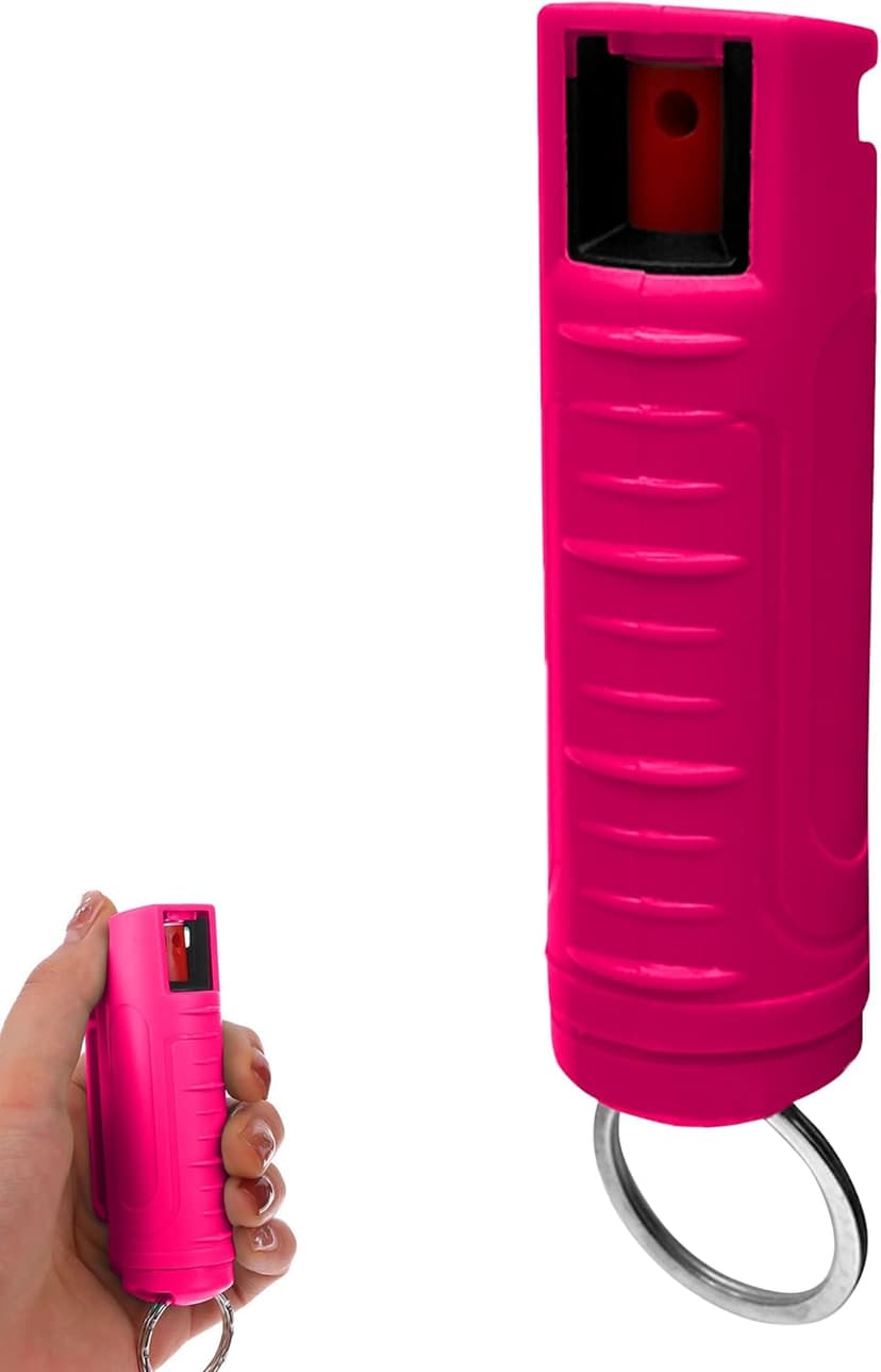 FURY Hardshell Pepper Spray - 12Ft Range, Max Strength, UV Dye Identifier, Anti-Leak & Anti-Misfire, Slidetop Trigger, Belt Clip & Key Ring, Multiple Color Options, Self-Defense Spray