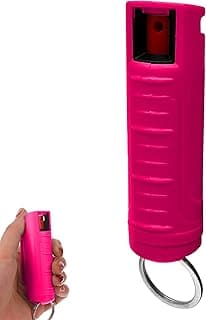 FURY Hardshell Pepper Spray - 12Ft Range, Max Strength, UV Dye Identifier, Anti-Leak & Anti-Misfire, Slidetop Trigger, Belt Clip & Key Ring, Multiple Color Options, Self-Defense Spray