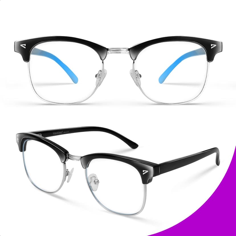 VISOONE Lightweight Blue Light Blocking Glasses Square with Anti Computer Glare for Gaming Men and Women MONTANA