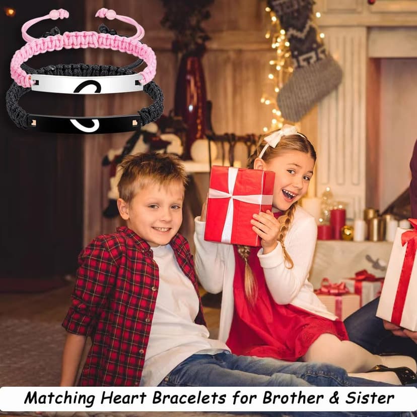 Matching Heart Bracelets for Dad Daughter Birthday Valentine's Father's Day Gifts Christmas Gifts