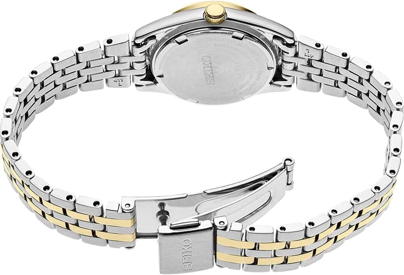 SEIKO Watch for Women - Essentials - Day/Date Calendar, and Two-Tone Stainless Steel Case, 100m Water-Resistant