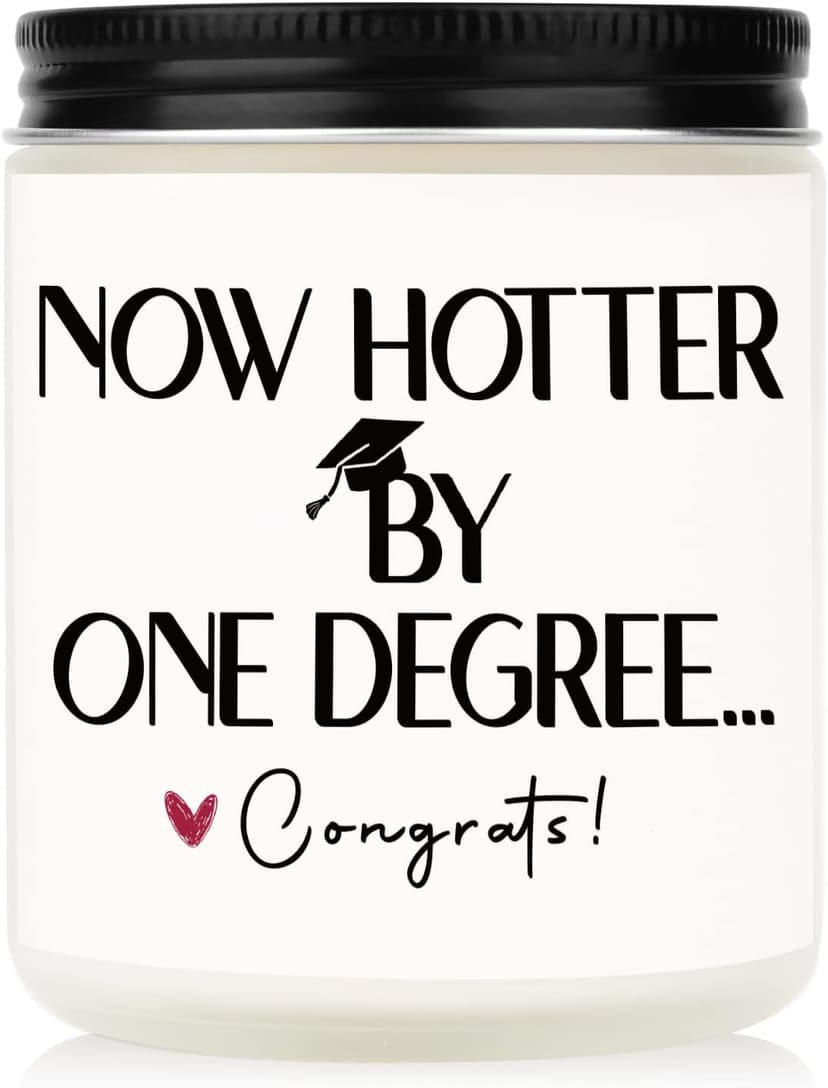 Graduation Gifts for Women, Her- Handmade Lavender Natural Soy Wax Candle (7oz)- 2025 College, Phd, Masters Degree Graduation Gifts for Him