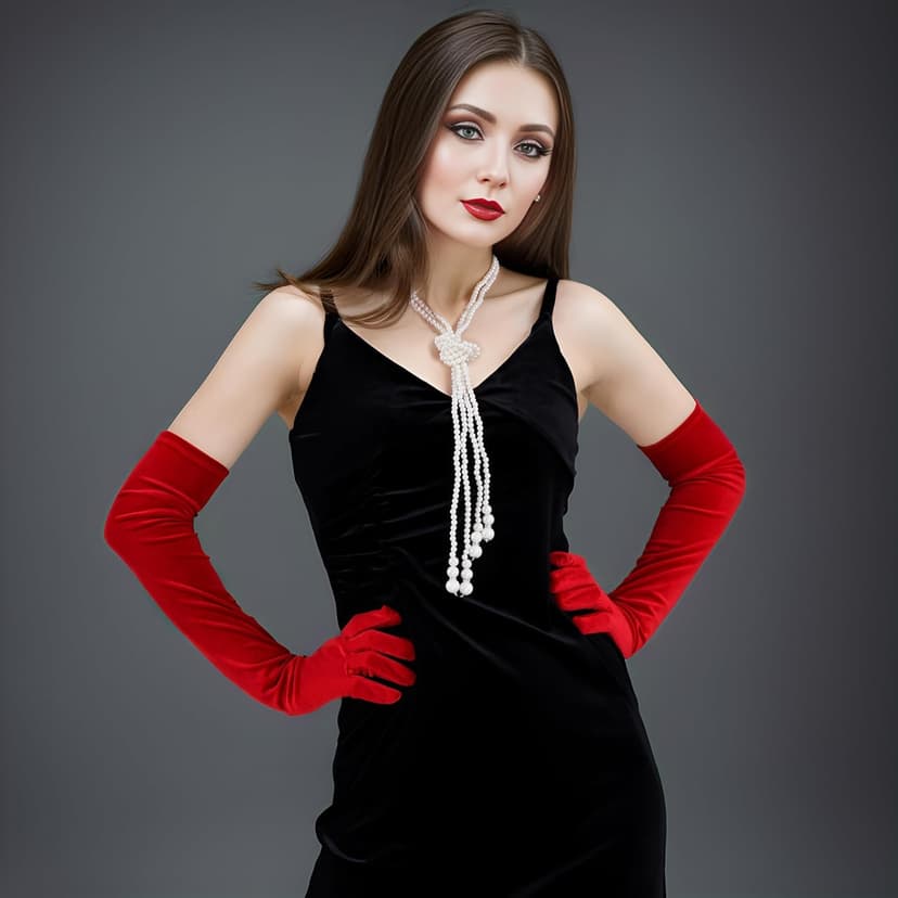 Lystaii Women Long Velvet Gloves for Women Elbow Length 1920s Opera Costume Flapper Evening Banquet Party