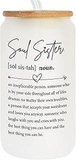 Friendship Gifts for Women Friends, Gifts for Friends Female, Gifts for Best Friend - Gifts for Sister - Sister Birthday Gifts - Galentines Day, Valentines Gifts for Friends - 16 Oz Can Glass