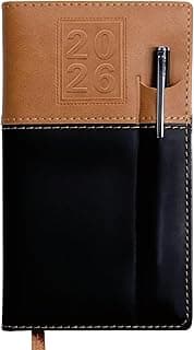 2026 Pocket Planner/Pocket Calendar and Pen, 3.5"x6": Includes 14 Months (November 2025 - December 2026) / 2026 Weekly Planner/Weekly Agenda/Monthly Calendar Organizer (Brown/Black)