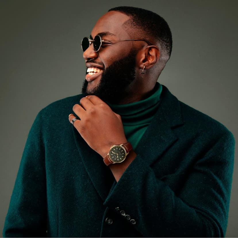 Perry Ellis Solar Powered Mens Watch | Vegan Leather Water-Resistant Analog Wrist Watches for Men | 43mm Case | Aluminum Tachymeter Bezel | Elegant Gift for Man