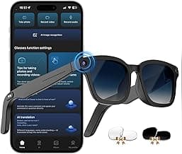 AI Smart Glasses with ChatGPT, 8MP Camera Glasses with Camera and Audio, AI Translation Sunglasses with 164 Languages, Bluetooth Sunglasses with Voice /Calling, 8-Hour Music Playback, Gradient Blue
