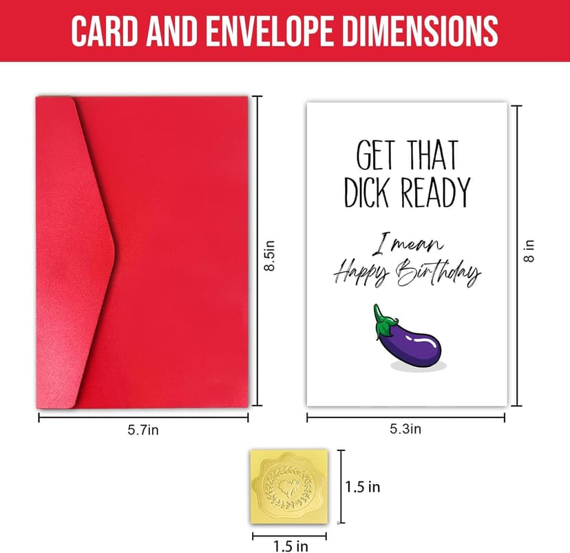 GYYsweetus Funny Birthday Card for Boyfriend Husband, Dirty Birthday Gift for Men, Get that Happy Birthday Card from Girlfriend Wife with Envelope and Sticker