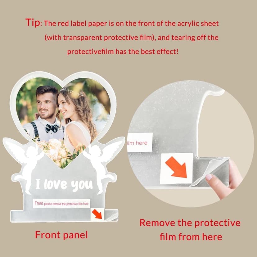 Personalized Anniversary Couple Gifts for Him & Her, Custom Picture Frames with Photo, Personalized Photo Frame with Night Light, Personalized Birthday Gifts for Women & Men