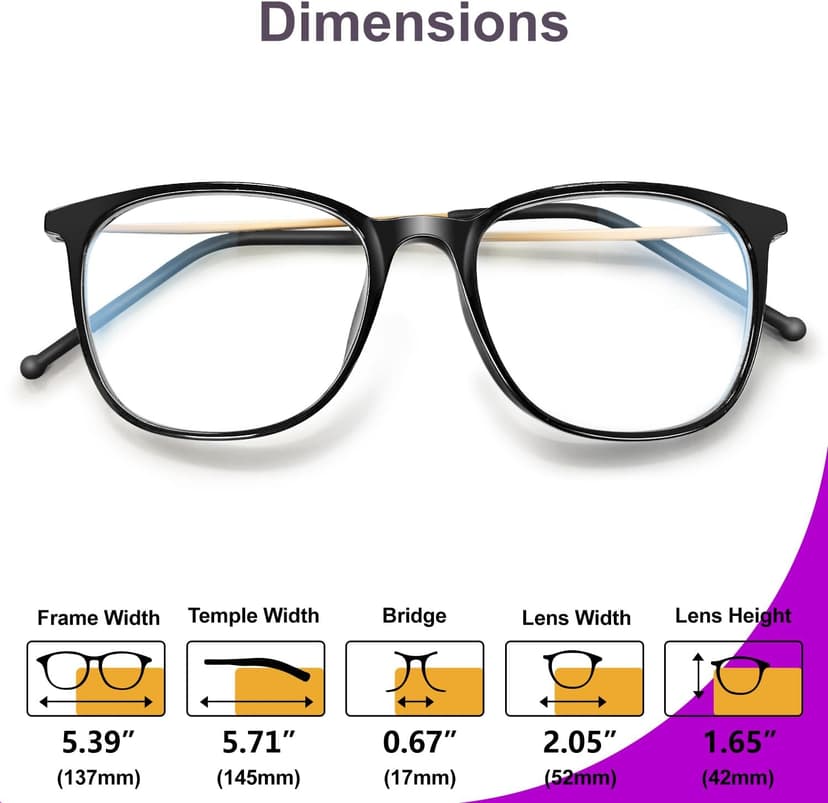 VISOONE Anti Slip TR90 Blue Light Blocking Glasses Size M Eyewear Frame with Anti Glare Eye Protection for Women GaeL