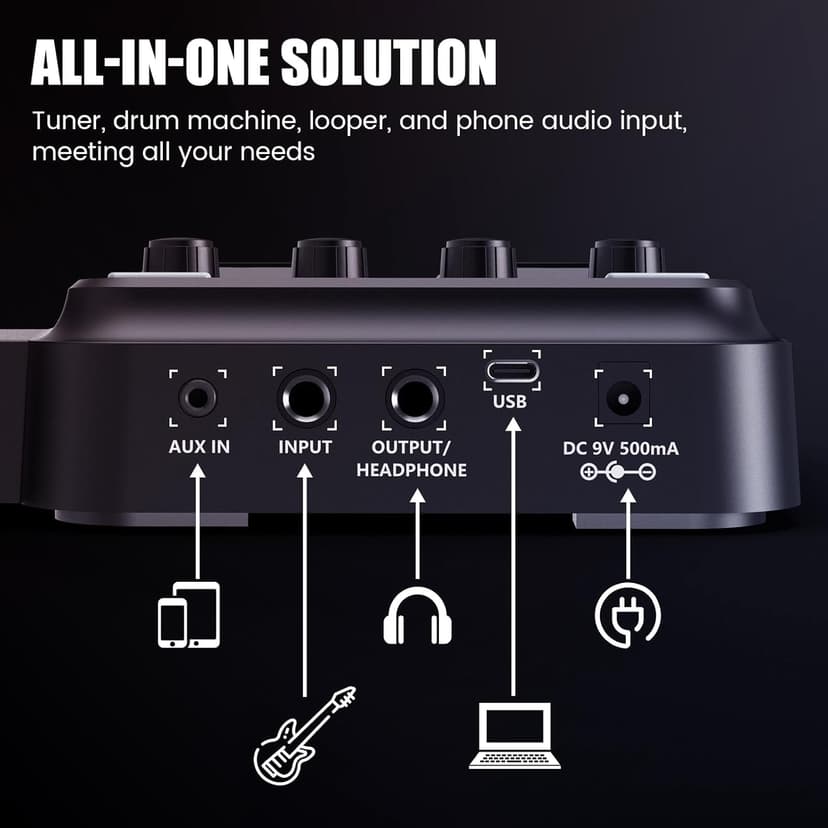 Flatsons KMF-1 Guitar Pedal, 77 Effects Guitar Multi Effects Pedal with 50 Preset, 42 Drum Rhythm, 18 Amp/Cab, Upgraded Color Screen, Aux In, Guitar Tuner Looper Expression Wah Volume Distortion Pedal