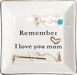HOME SMILE Ceramic Ring Dish Jewelry Tray for Mom Sister Friends