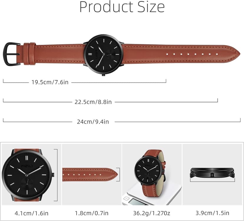 Watch Mens Watches Fashion Minimalist Ultra-Thin Watches for Men Waterproof Luminescent Hands Leather Strap