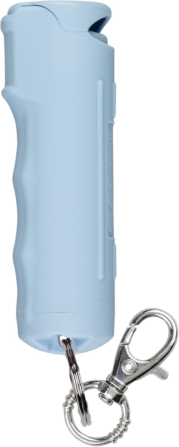 SABRE Pepper Spray - Fast Flip Top, Snap-Clip Keychain, Easy to Use & Carry, Maximum Police Strength OC Spray With UV Dye For Self Defense, 10 Second Spray Time, Finger Grip for Faster Aim,0.54 fl oz