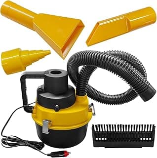 Tuxihapp Car Vacuum Cleaner, DC 12V Multi-Purpose Automotive Wet and Dry Vacuum with 3 Nozzles, Portable Handheld Vehicle Interior Duster for Car, Office, Home, Floor (Yellow)