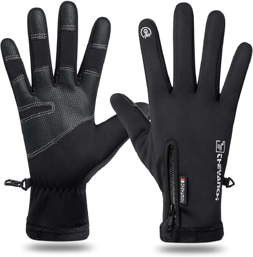 Softfree Winter Gloves with Touchscreen Fingers for Men, Waterproof Warm Glove Cold Weather Driving Gloves Anti-Slip Sports Gloves for Cycling Running Skiing Hiking Climbing