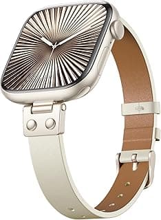 SNBLK Slim Leather Band Compatible with Apple Watch Bands for Women 40mm 41mm 42mm 44mm 46mm 49mm 38mm 45mm, Dressy Top Grain Genuine Leather Strap for iWatch SE Series 11/10/9/8/7/6/5/4/3/2/1 Ultra