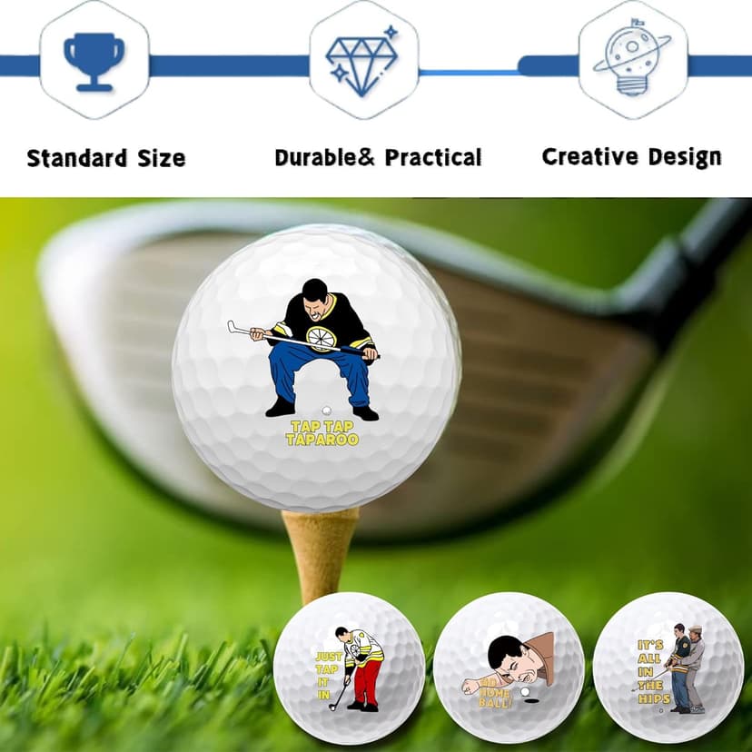 Artpreti 4 Pcs Funny Golf Balls for Birthday, Novelty Golfer Gift for Dad Coworkers Golfers Golf Lovers