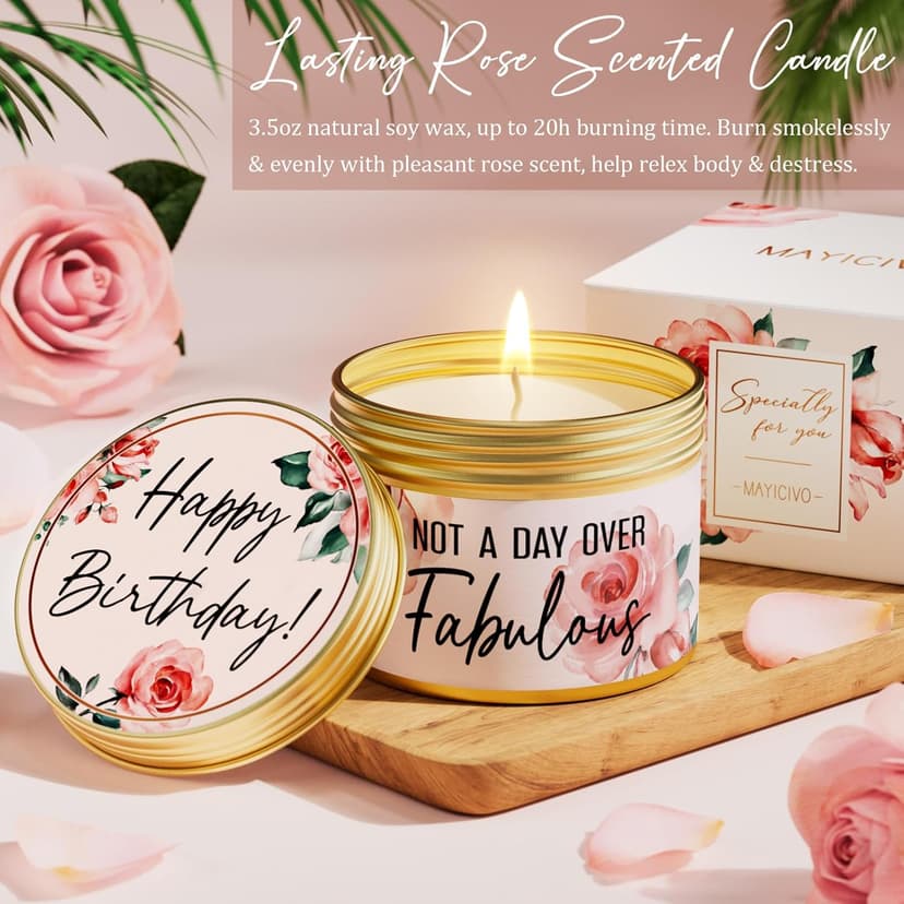 Birthday Gifts for Women Friendship, Unique Happy Birthday Gifts Basket for Mom Her Best Friend Sister Wife Girlfriend Coworker, Luxury Self Care Box Rose Relaxing Spa Gifts Set for Women with Blanket
