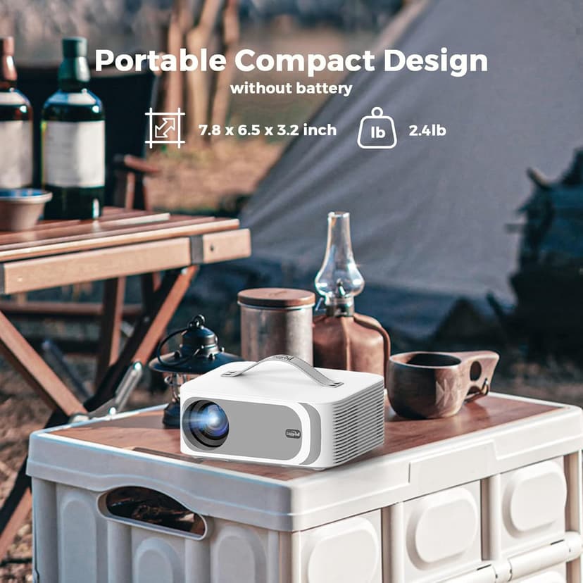 [AI Movin 2.0 System/1200 ANSI/Auto Focus] Projector-4K with WiFi 6 and Bluetooth, 30W DoIby Audio APPS Built-in Outdoor-Projector, Lisowod 1080P Smart Portable Proyector with HDR10+ 2025 Upgraded