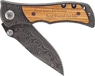 ZENNLAB Best Man Groomsman Gifts from Groom, Wedding Gift for Groomsman, Groomsman Proposal Gifts, Best Man Proposal Gifts, Groomsman Pocket Knife Gift for Men, brown
