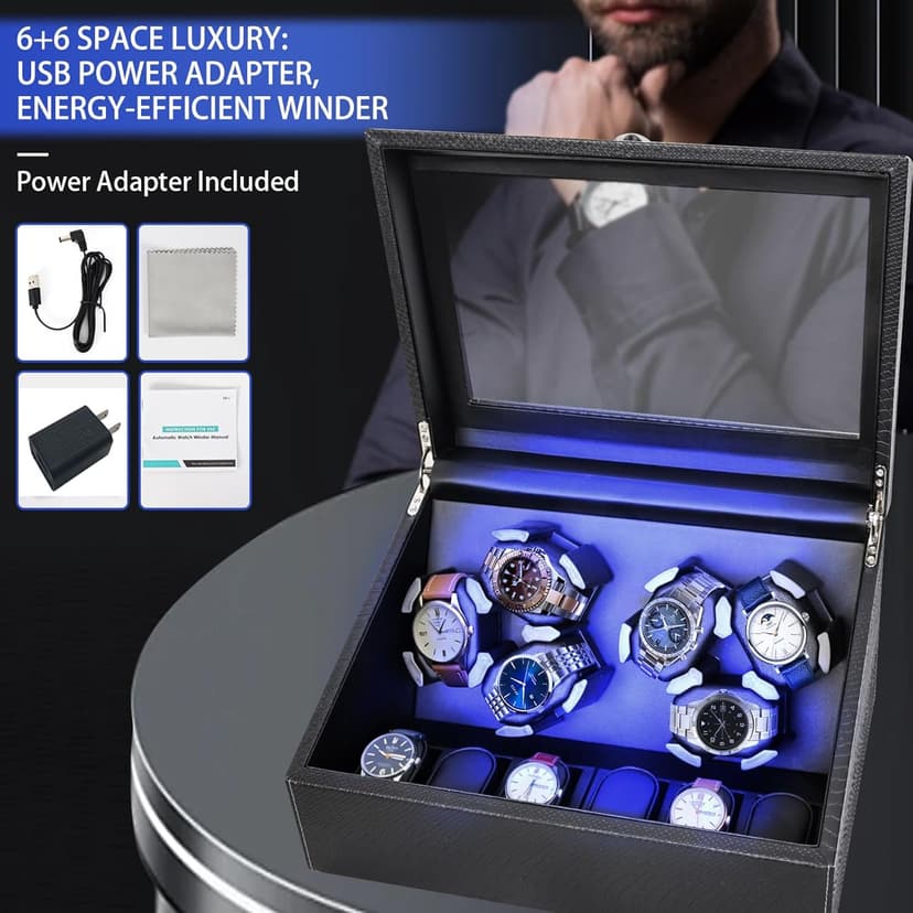 hightall Luxury Automatic Watch Winder for Rolex/Omega/Cartier for Automatic Watches with Whisper-Quiet Motor (<5dB), Anti-Scratch Memory Foam & Stable Base