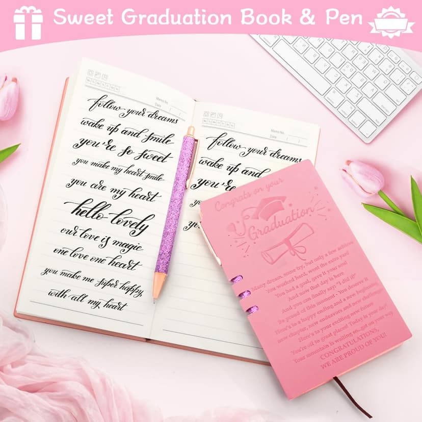 Graduation Gifts for Her 2025, She Believed She Could So She Did Tumbler, Congratulations Gifts for Women Girls Grad Keychain Notebook Pen, College High School Graduation Gift for Sister Friends