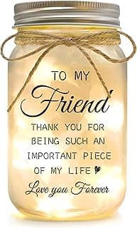 Friendship Gifts for Women, Mason Jar Night Lights for Friend, Gifts for Friends Best Friend Birthday Gifts, Thankgiving Christmas Gifts for Women
