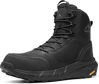 NORTIV 8 Men's Composite Toe Work Boots – 8'' Lightweight ASTM F2412-24 & ASTM F2913-24 Safety Boots with Side Zipper for Construction & Warehouse, Metrostrike-Nano