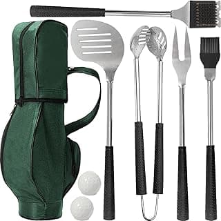 Golf Grilling Gifts for Men 8pcs Golf BBQ Grill Accessories Tools Utensils Set for Outdoor Camping, Funny Birthday Gifts for Men Women Golfers, Dad Gifts for Dad Grandpa Husband from Daughter Son Wife