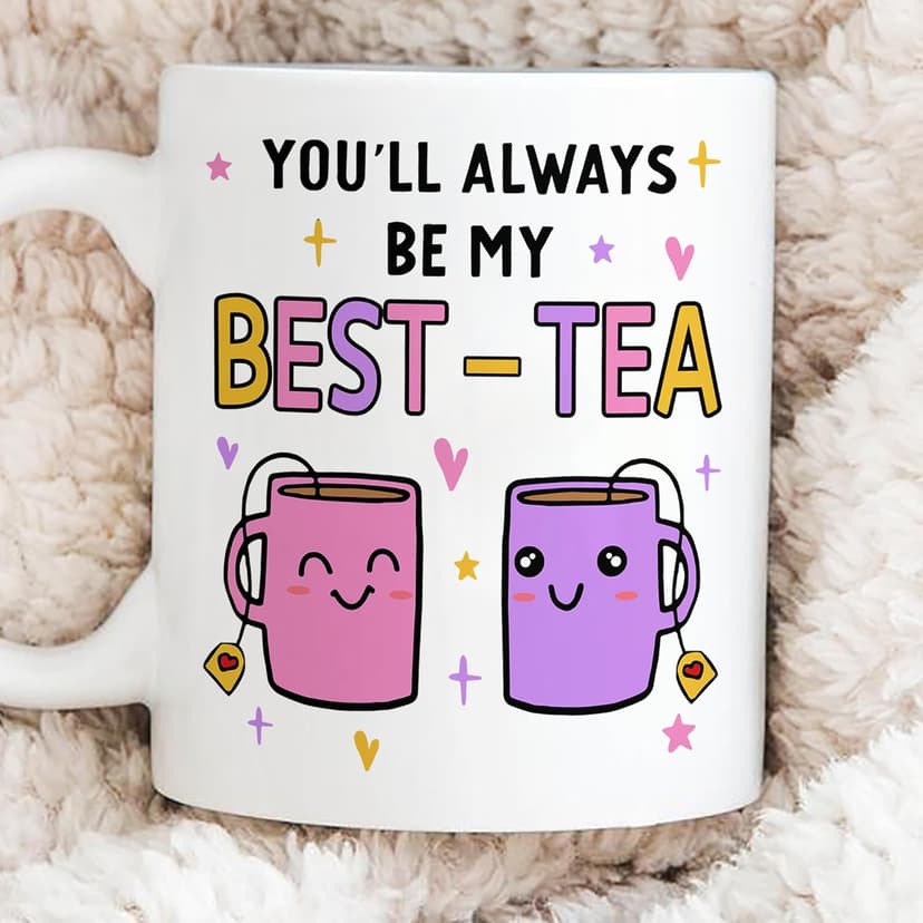 Gossby Friend Coffee Mug - BEST-TEA - Gifts for Best Friend Women - Christmas Friendship Gift for Female Friend - Best Friends Birthday Gift - Besties BFF Gifts - 11oz White Ceramic Cup