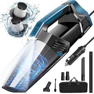 Blestan Car Vacuum - Portable Vacuum Cleaner with 16.4ft Cord, Bag, LED Light & Attachments - DC 12V High Power Small Vacuum, Car Accessories