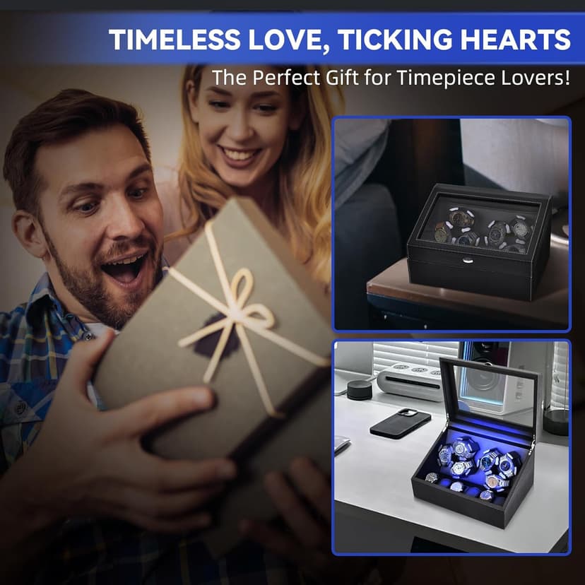 hightall Luxury Automatic Watch Winder for Rolex/Omega/Cartier for Automatic Watches with Whisper-Quiet Motor (<5dB), Anti-Scratch Memory Foam & Stable Base