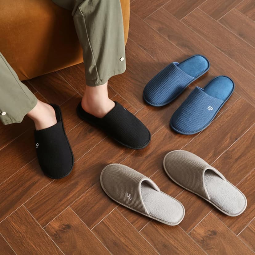 Takeaslip Mens Memory Foam Slippers Lightweight House Shoes for Indoor Outdoor Travel