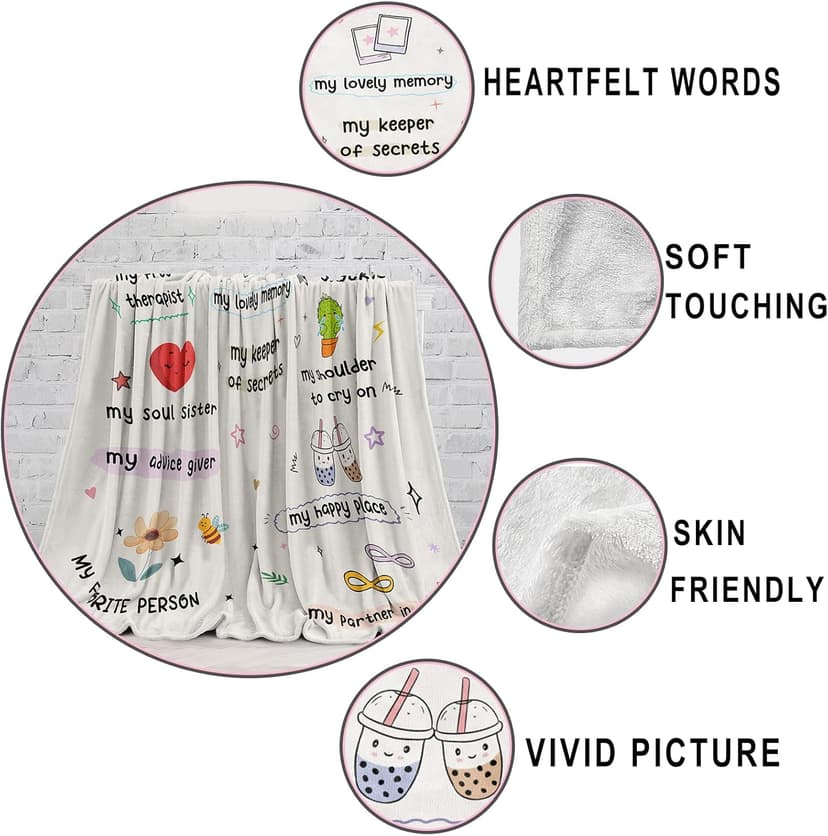 Best Friend Birthday Gifts for Women, Gifts for Best Friend Woman, Bestie Gift for Women, Friendship Gift for Woman, to My Bestie Present Blanket 50"X60"