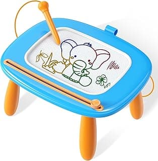 Toddlers Toys Ages 1-3, Magnetic Drawing Board, Doodle Board Pad Learning and Educational Toys for 18 Months Baby 1-3 Yr Kids Birthday Gifts - Blue