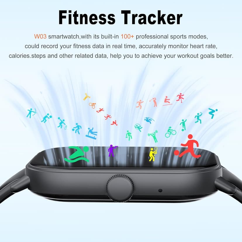 ISKOVI 1.91" Smart Watch,Fitness Tracker,Smart Watches for Men and Women with Message Call Function,120+ Sport Modes, IP68 Waterproof,24 Hours Heart Rate/Sleep Monitor,for Android/iOS