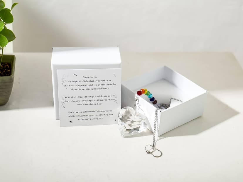 Birthday Gifts for Women Friendship, New Beginning Gifts for Her Friends Coworkers Her Wife Mom Daughter Sister Aunt Heart Crystals Suncacther