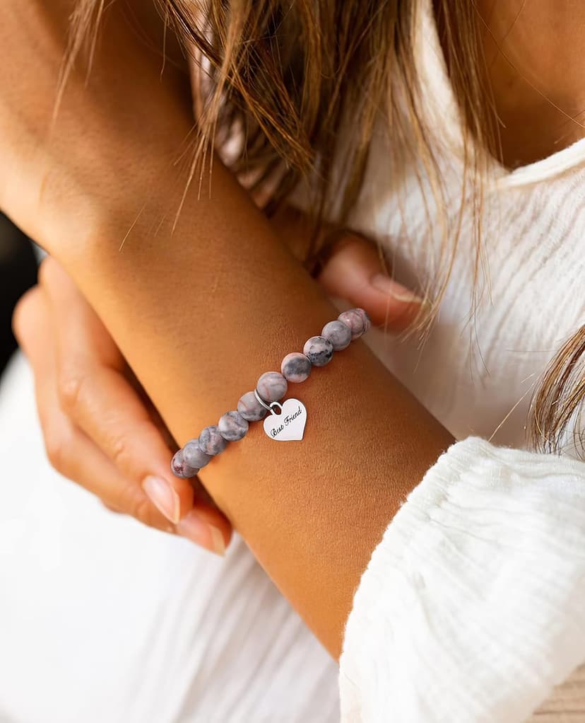 MFTRADING Beaded Bracelet for Women Inspirational Gifts to My Mom Daughter Gramdma Sister Best Friends Birthday Gift Nature Stone Bracelet